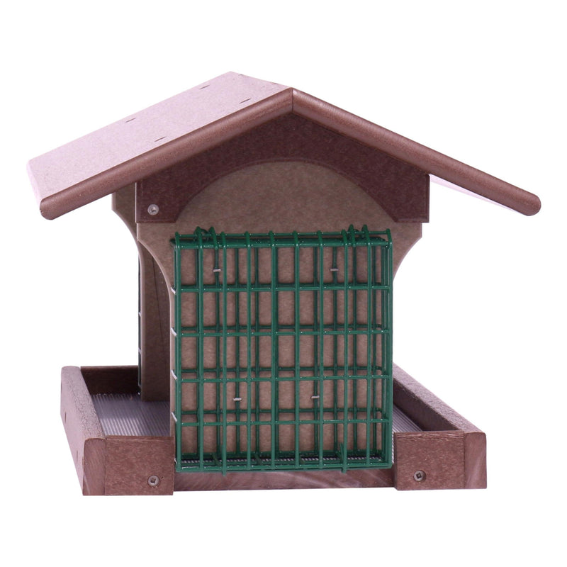 Amish-Made Deluxe Bird Feeder with Suet Holder, Made With Poly Lumber