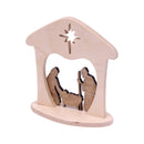 Wooden Manger Scene, One-Piece Nativity Set for Mantel or Shelf