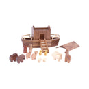 Noah's Ark Wooden Playset with 13 Animals, Removable Roof and Ramp by AmishToyBox.com