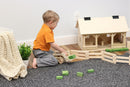 Wooden Skid Loader Toy, Skid Steer with Movable Bucket