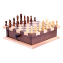 Deluxe Chess/Checkers Wooden Game Board Set - with Pullout Drawer by AmishToyBox.com