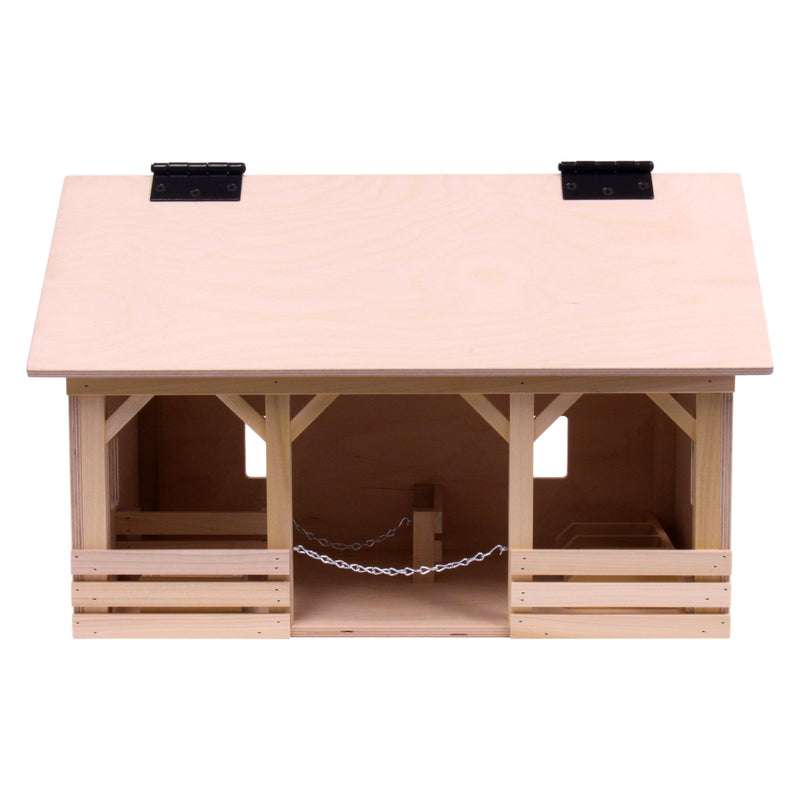 Large A-Frame Barn Toy with Hay Loft, Realistic Wooden Toy Barn