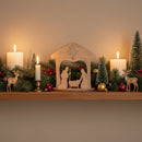 Wooden Manger Scene, One-Piece Nativity Set for Mantel or Shelf