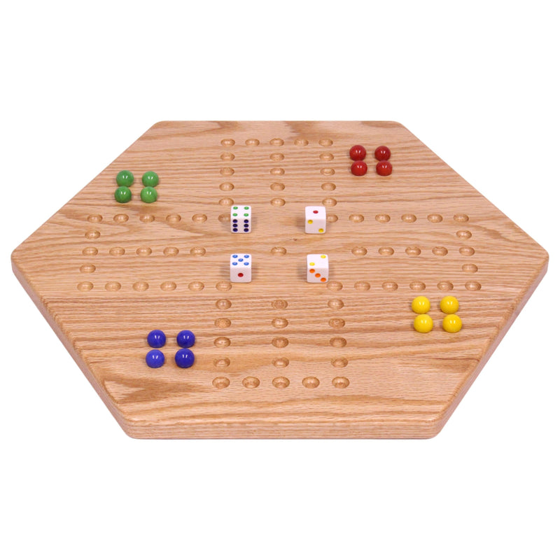 Solid Oak 16" Wide Aggravation Game Board, Unpainted Holes, Double-sided