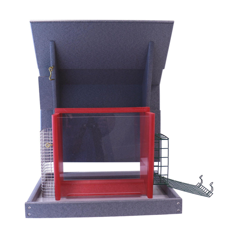 Classic Bird Feeder with Suet Holder and Peanut Feeder, Eco-Friendly Poly Lumber, Post-Mount