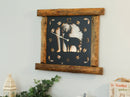 Large Rustic Wall Clock with 16" Analog Display, Pine Log Frame, Metal Wildlife Art Clock Face by AmishToyBox.com