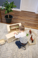 Wooden Amish-Made Ranch Shed Barn Toy, Unfinished Wood