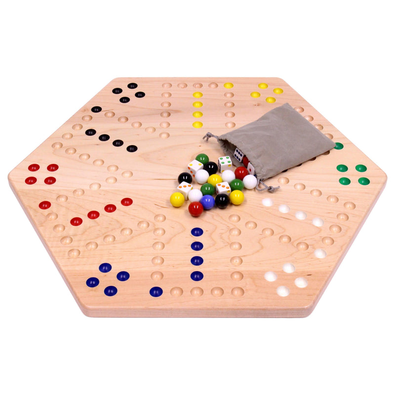 Hand-Painted Wooden Aggravation Game Board (Wahoo), Double-Sided