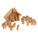 AmishToyBox.com Wooden Nativity Manger Scene Set, 14 Pieces