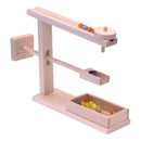 Amish-Made Wooden Marble Roller Machine Toy, Child-Safe Maple/Walnut Finish