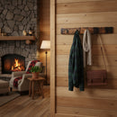 Rustic Wooden Coat Rack With 4 Metal Hooks, Made From Reclaimed Whiskey Barrel Staves