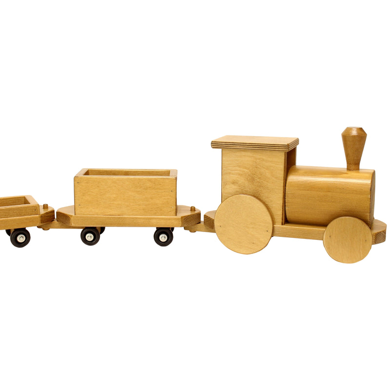 Amish-Made Large Wooden 40" Freight Train Toy Set, Kid-Safe Finish