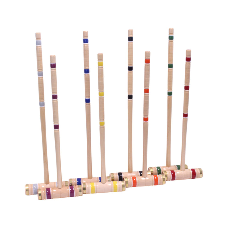 Deluxe 8-Player Croquet Game Set, Wooden Holder or Duffel Carry Bag