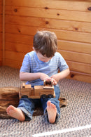 Wooden Toy Ladder Fire Truck, Kid-Safe Finish, Amish Made