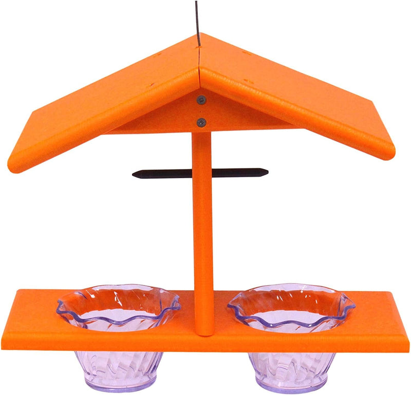 Oriole Bird Feeder, Double-Cup Jelly Oriole Feeder with Pegs for Orange Halves