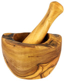 Olive Wood Rustic Mortar and Pestle by Choixe