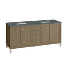 James Martin Chicago 72" Double Bathroom Vanity, Walnut Whisper