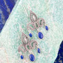 Mehendi Blue Lapis and Sterling Silver Chandelier Earrings