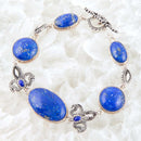 Mehndi Blue Lapis and Sterling Silver Link Bracelet