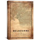 Melbourne Vintage Map Canvas