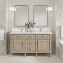 James Martin Lorelai 60" Double Bathroom Vanity, Whitewashed Oak