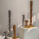 GobekUsa Golden Candlestick Holder Resin Plated Melt Shape for Wedding & Home Decor