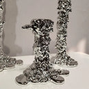 GobekUsa Golden Candlestick Holder Resin Plated Melt Shape for Wedding & Home Decor