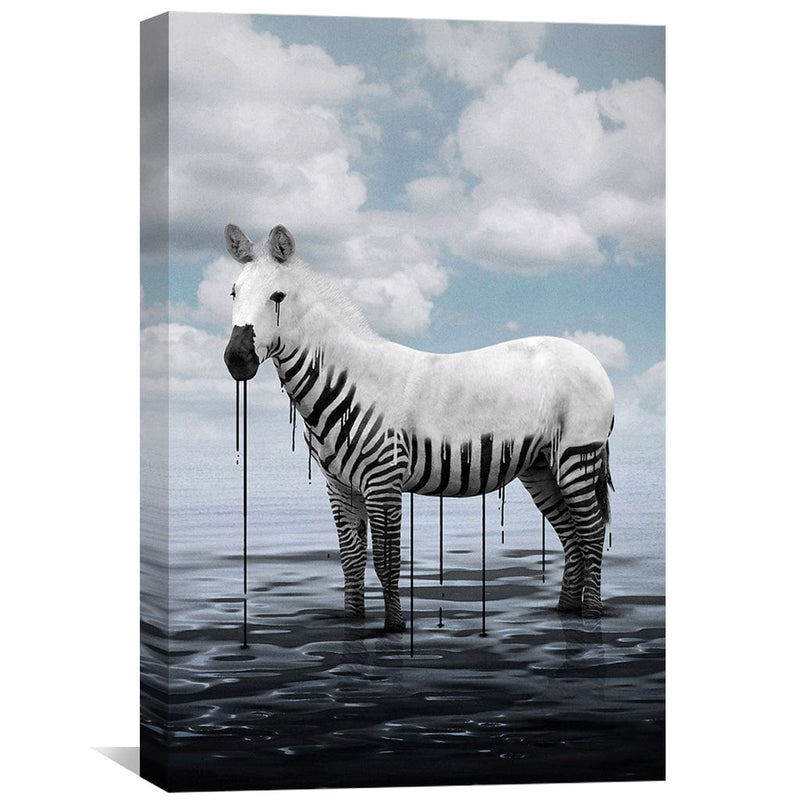 Melting Zebra Canvas