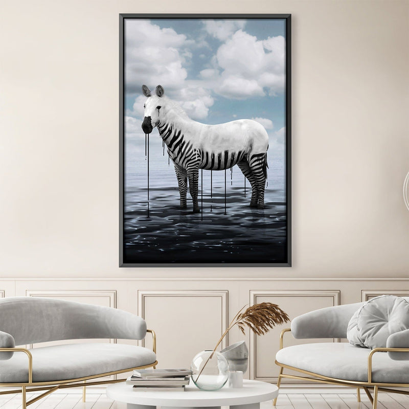 Melting Zebra Canvas