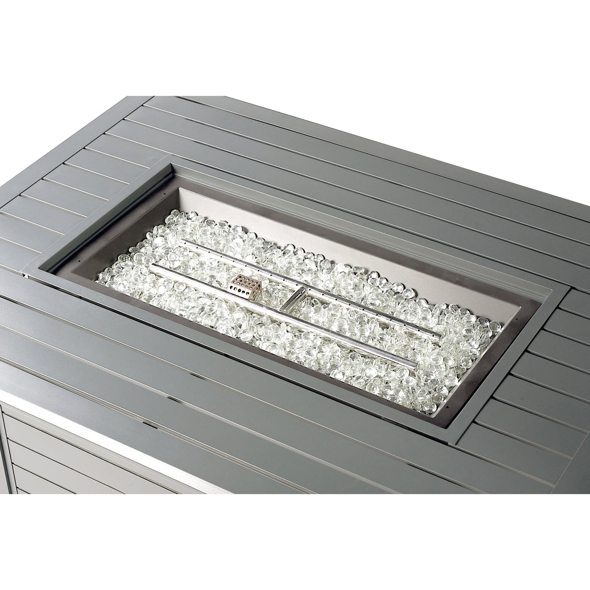 Aluminum 48-in Rectangular Propane Fire Table, Beads, Covers and Lid, photo 4 of 12