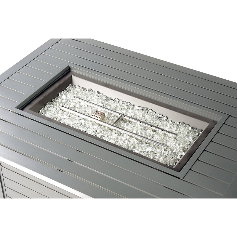 Aluminum 48-in Rectangular Propane Fire Table, Beads, Covers and Lid
