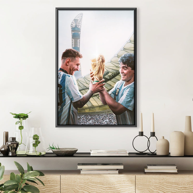 Messi and Maradona Champions Canvas