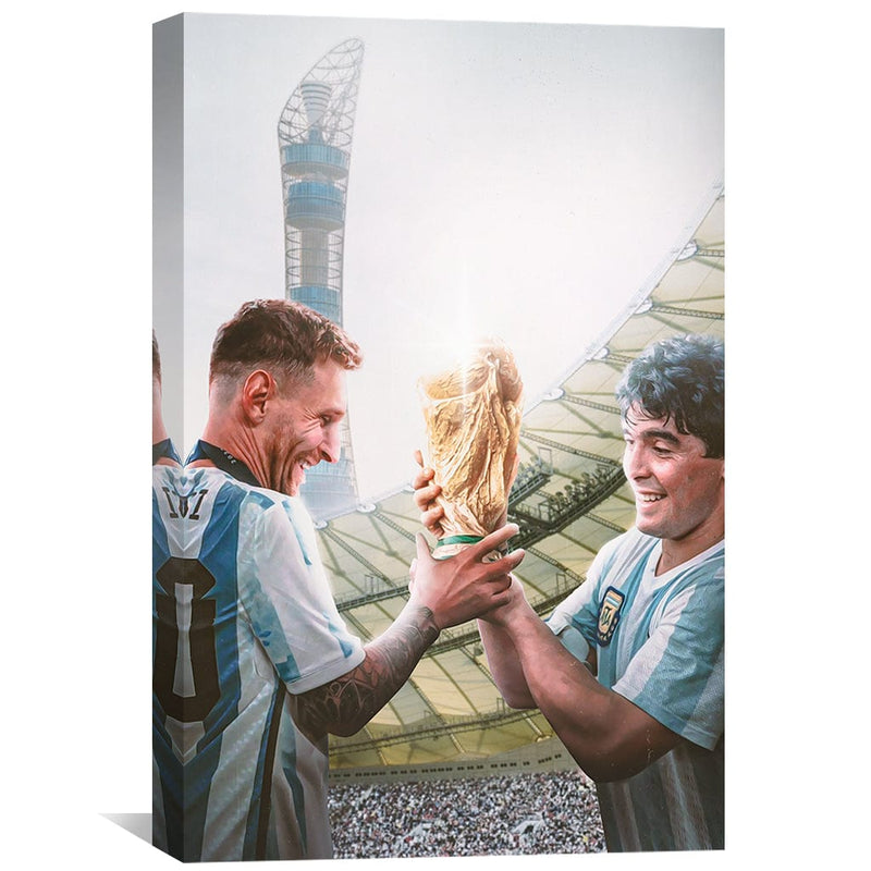 Messi and Maradona Champions Canvas