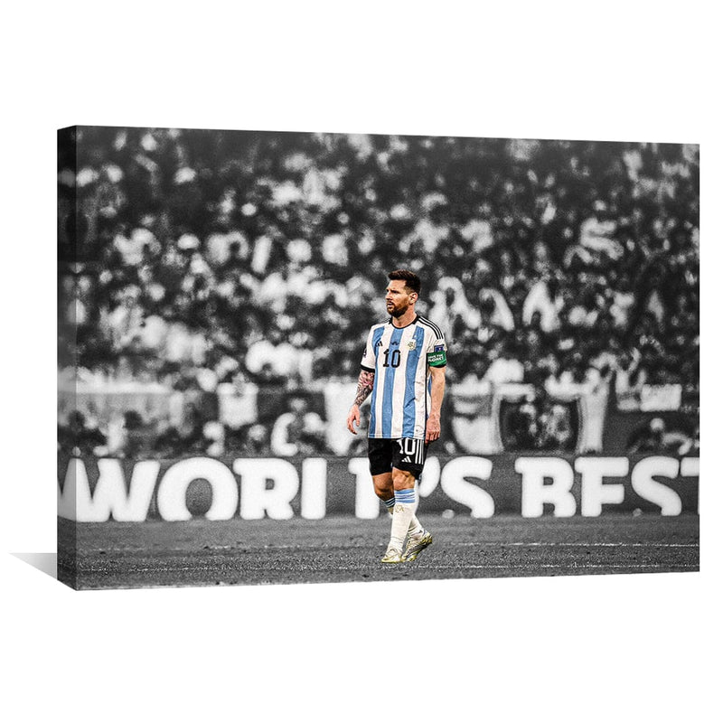 Messi Black And White Canvas