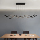 GobekUsa Metal Artistic LED Pendant Light for Dining Room Island with Twisted Lines