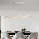 GobekUsa Metal Artistic LED Pendant Light for Dining Room Island with Twisted Lines