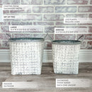 Whitewashed Woven Metal Baskets, Set of 2 by Decor Steals