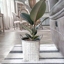 Whitewashed Woven Metal Baskets, Set of 2 by Decor Steals