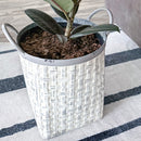 Whitewashed Woven Metal Baskets, Set of 2 by Decor Steals
