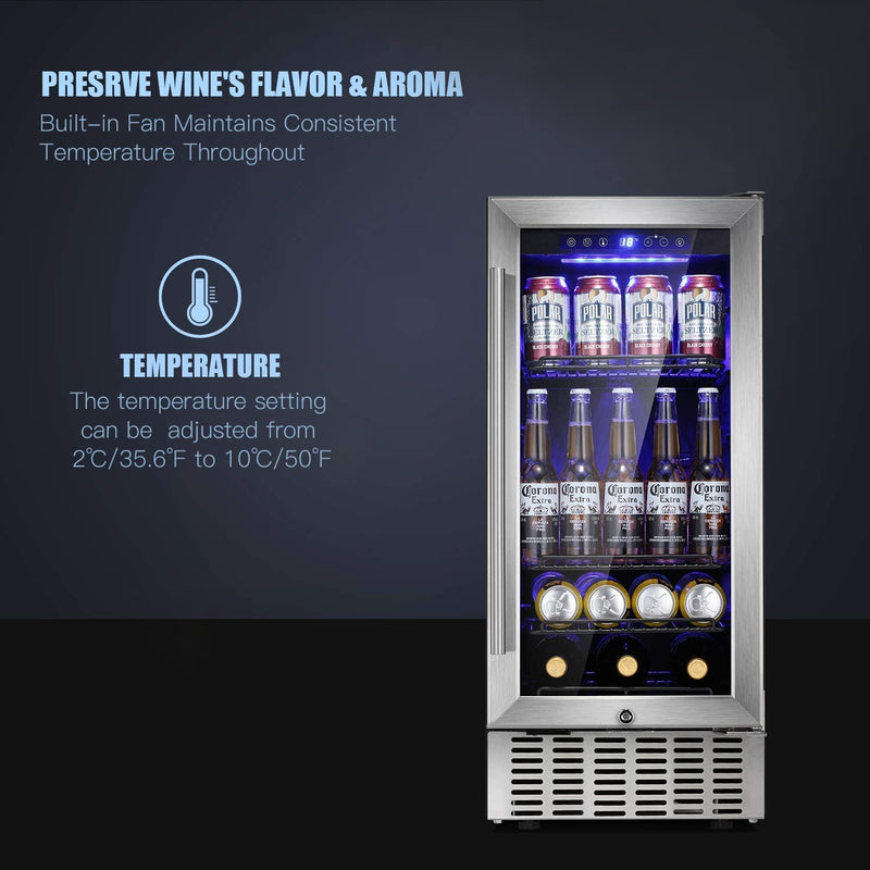15 Inch Built-in Mini Fridge Beverage Refrigerator W5174C