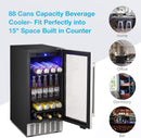 15 Inch Built-in Mini Fridge Beverage Refrigerator W5174C