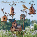 GobekUsa Metal Birdhouse Garden Stakes for Outdoor Decor