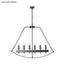 GobekUsa Metal Black Island Lighting: Exposed Bulb 6-Light Ceiling Pendant for Dining Room - Classical Design
