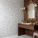 Metal, Carrara Polished Hexagon Glass Mosaics 11 3/4x11 1/2