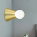 GobekUsa Metal Conical Sconce Wall Light - Modern Golden Wall Lamp with Frosted Glass Shade