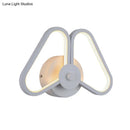 GobekUsa Metal Double Triangles Sconce Light - Simplicity White/Black LED Wall Lighting in White/Warm Light
