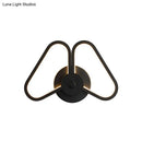 GobekUsa Metal Double Triangles Sconce Light - Simplicity White/Black LED Wall Lighting in White/Warm Light