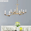 GobekUsa Metal Island Chandelier Light - Traditional Candle Shape, 8 Bulbs, Gold/Silver