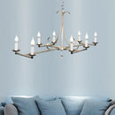 GobekUsa Metal Island Chandelier Light - Traditional Candle Shape, 8 Bulbs, Gold/Silver