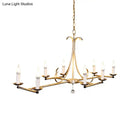 GobekUsa Metal Island Chandelier Light - Traditional Candle Shape, 8 Bulbs, Gold/Silver